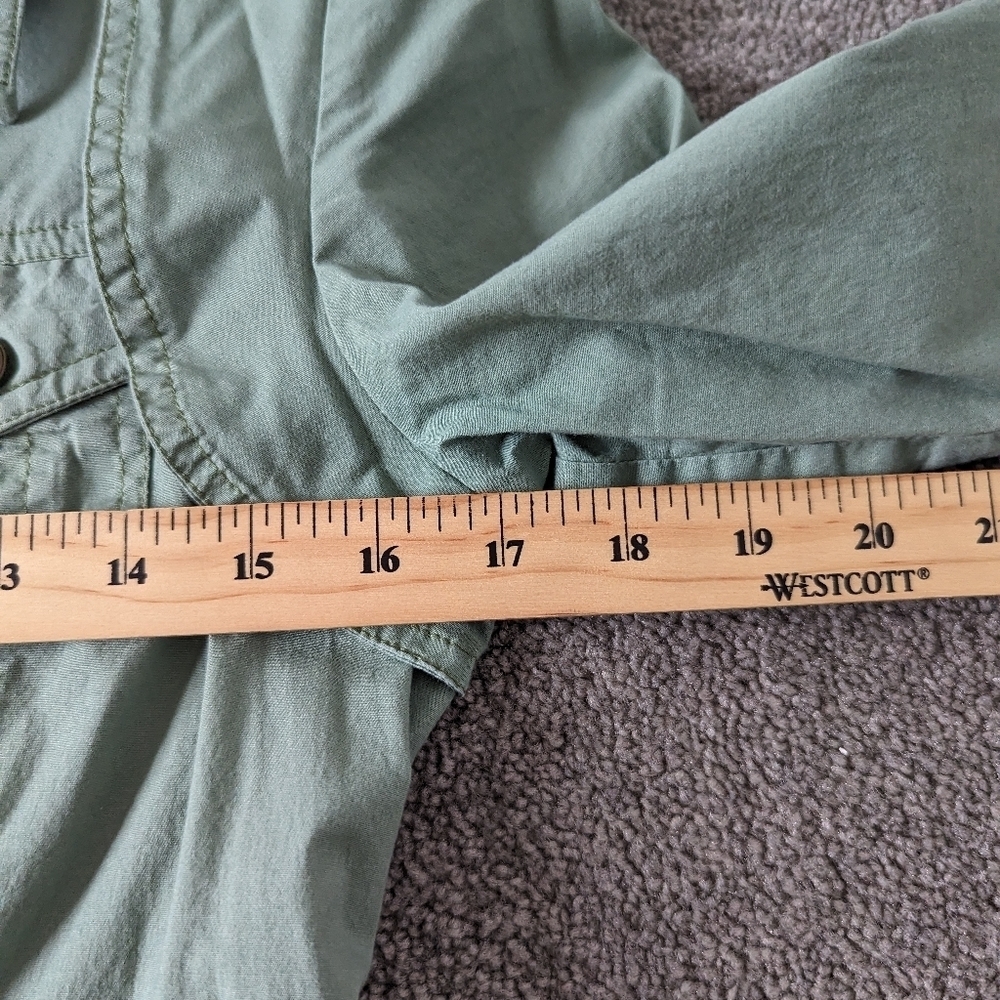 Amir Military-Inspired Belted Shirt Dress - Size 4 Green Cotton Gorpcore Fall - Picture 12 of 13